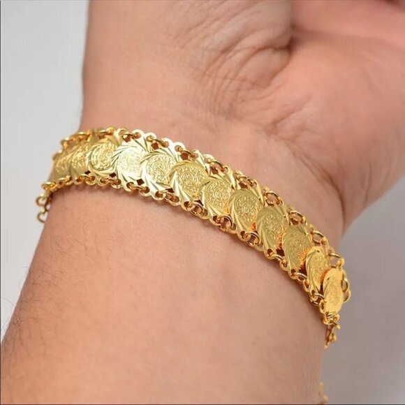 Gold Tone Coin Bracelet - Picture 3 of 7